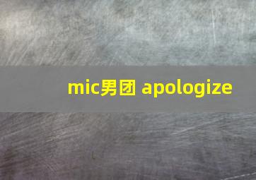 mic男团 apologize